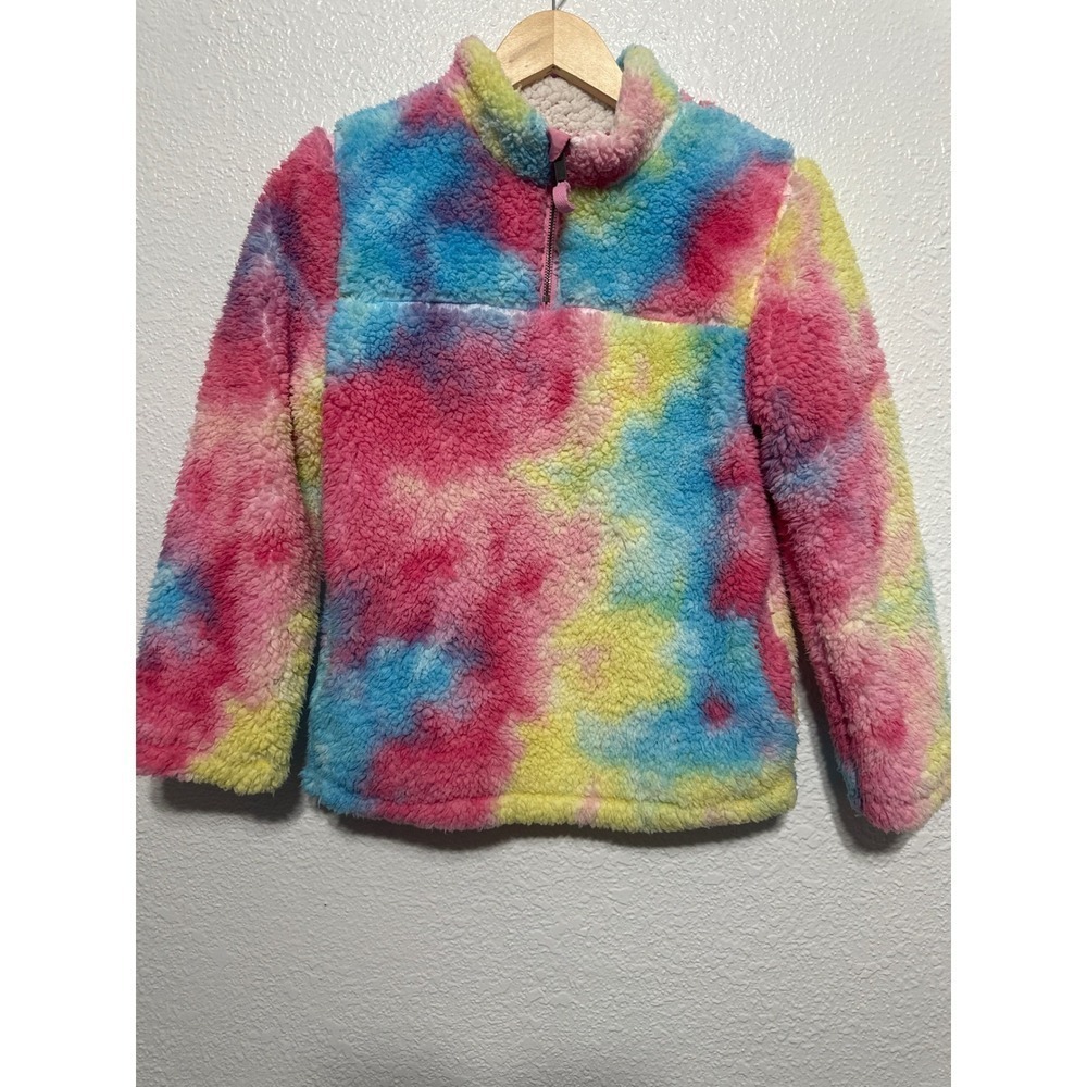 C&C California Girls Tie Dye Sherpa Fleece Pullover Jacket Size 12
